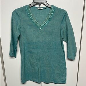 Max Teal Embellished Women's Top